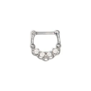 16g Opal Fish Scale Steel Septum Clicker