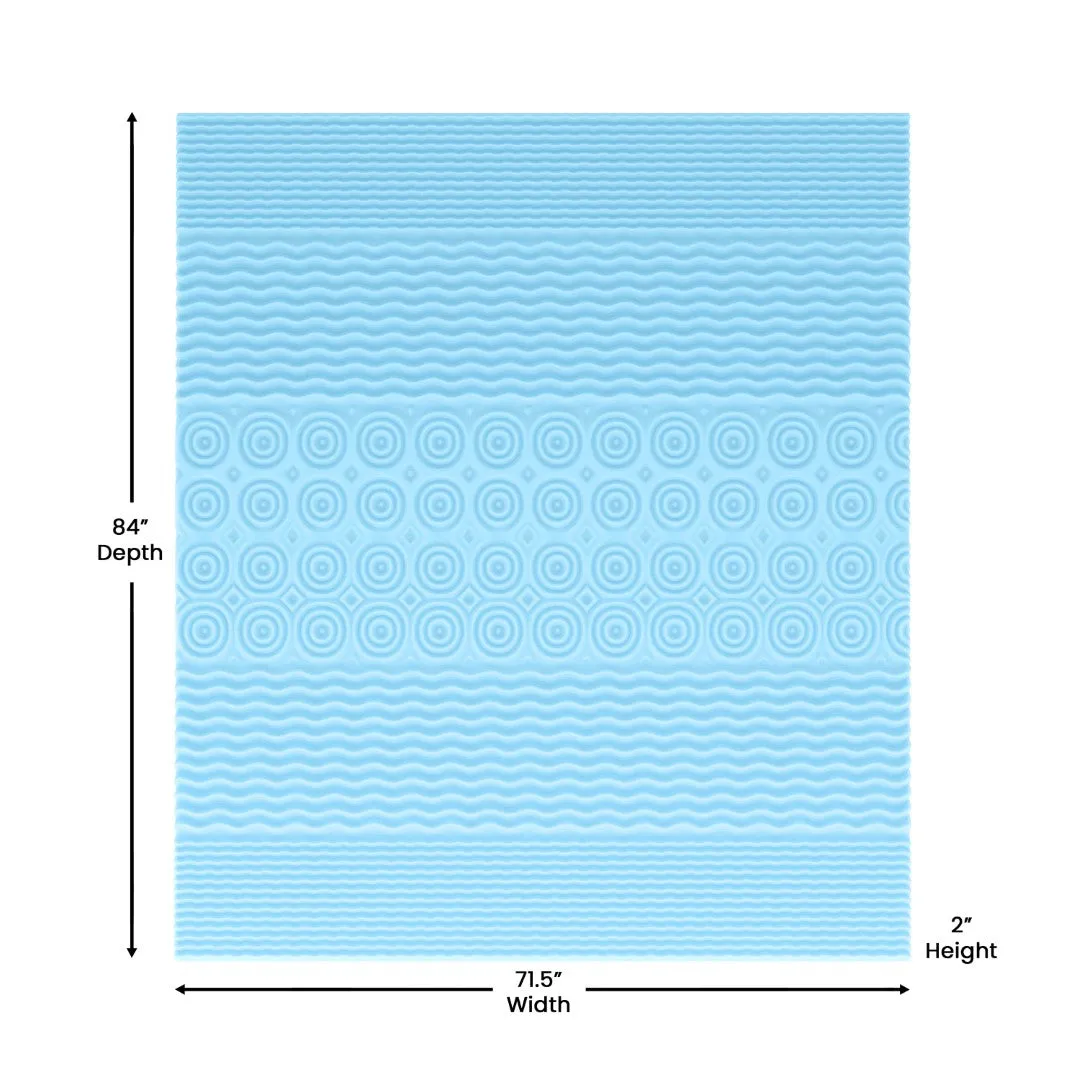 2 Inch Cooling Gel Infused 5-Zone California King Memory Foam Mattress Topper with CertiPUR-US Certified Foam