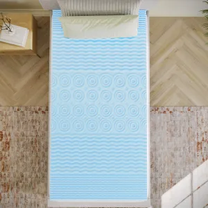 2 Inch Cooling Gel Infused 5-Zone Twin XL Memory Foam Mattress Topper with CertiPUR-US Certified Foam