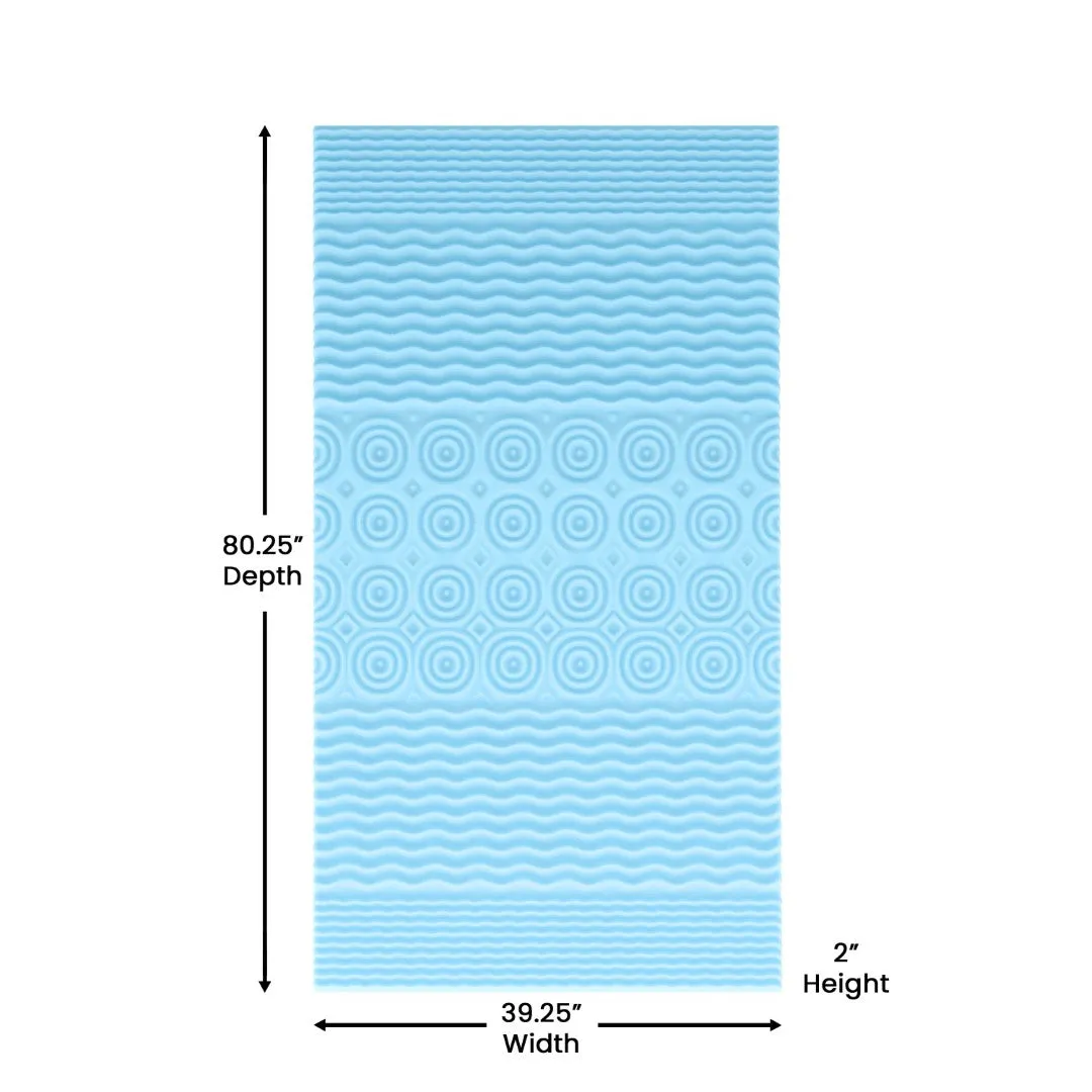 2 Inch Cooling Gel Infused 5-Zone Twin XL Memory Foam Mattress Topper with CertiPUR-US Certified Foam