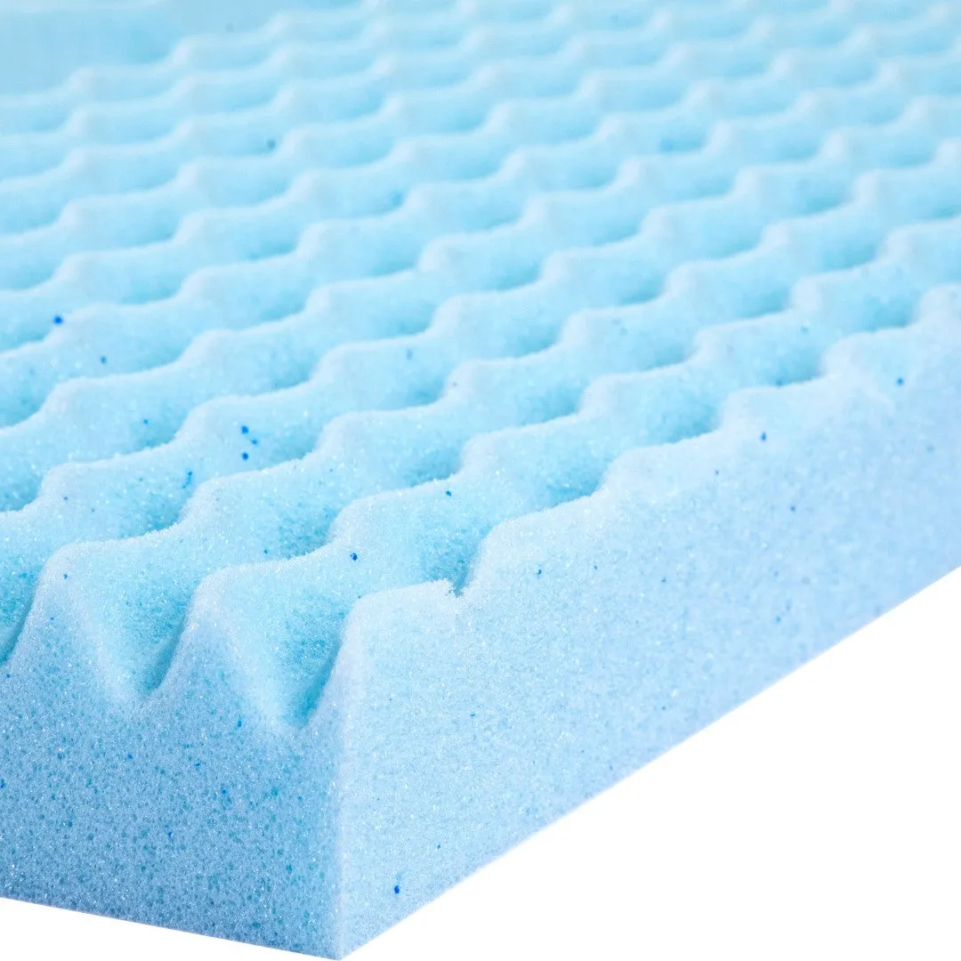 2 Inch Cooling Gel Infused 5-Zone Twin XL Memory Foam Mattress Topper with CertiPUR-US Certified Foam