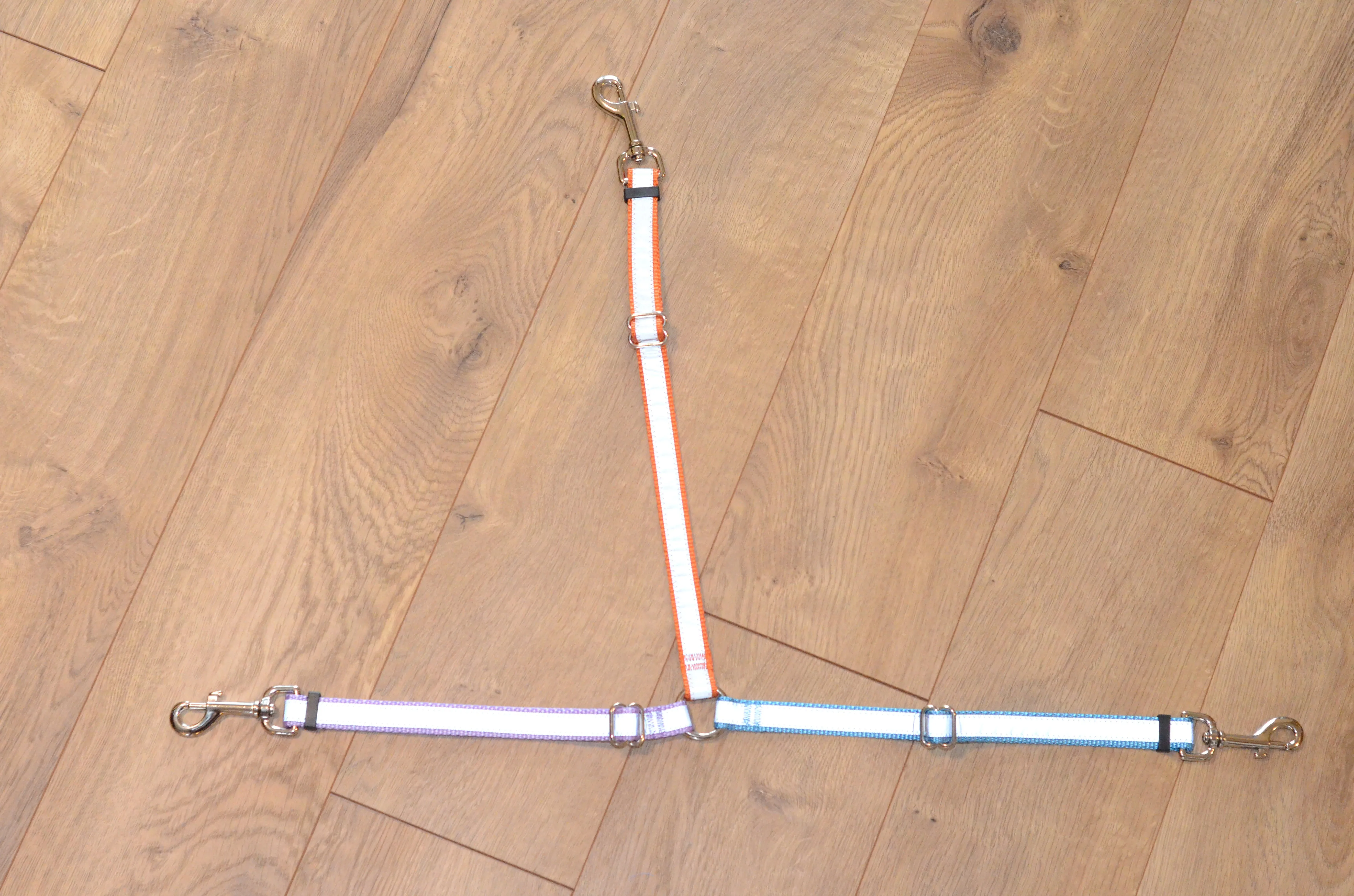 3-Way Leash Splitter | Coupler to Walk 3 dogs with 1 Leash | Solid or Reflective