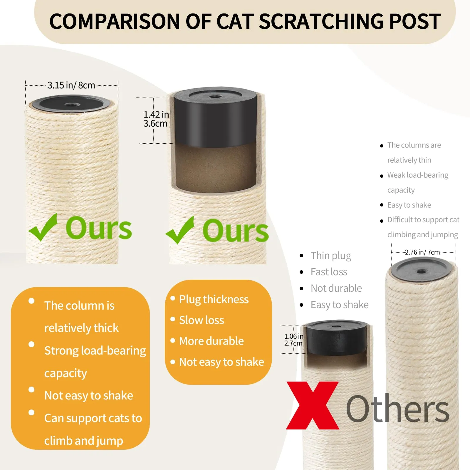 54" Modern Cat Tree Tower for Indoor Cats, Solid Oak Cat Scratching Tree for Multiple Large Cats