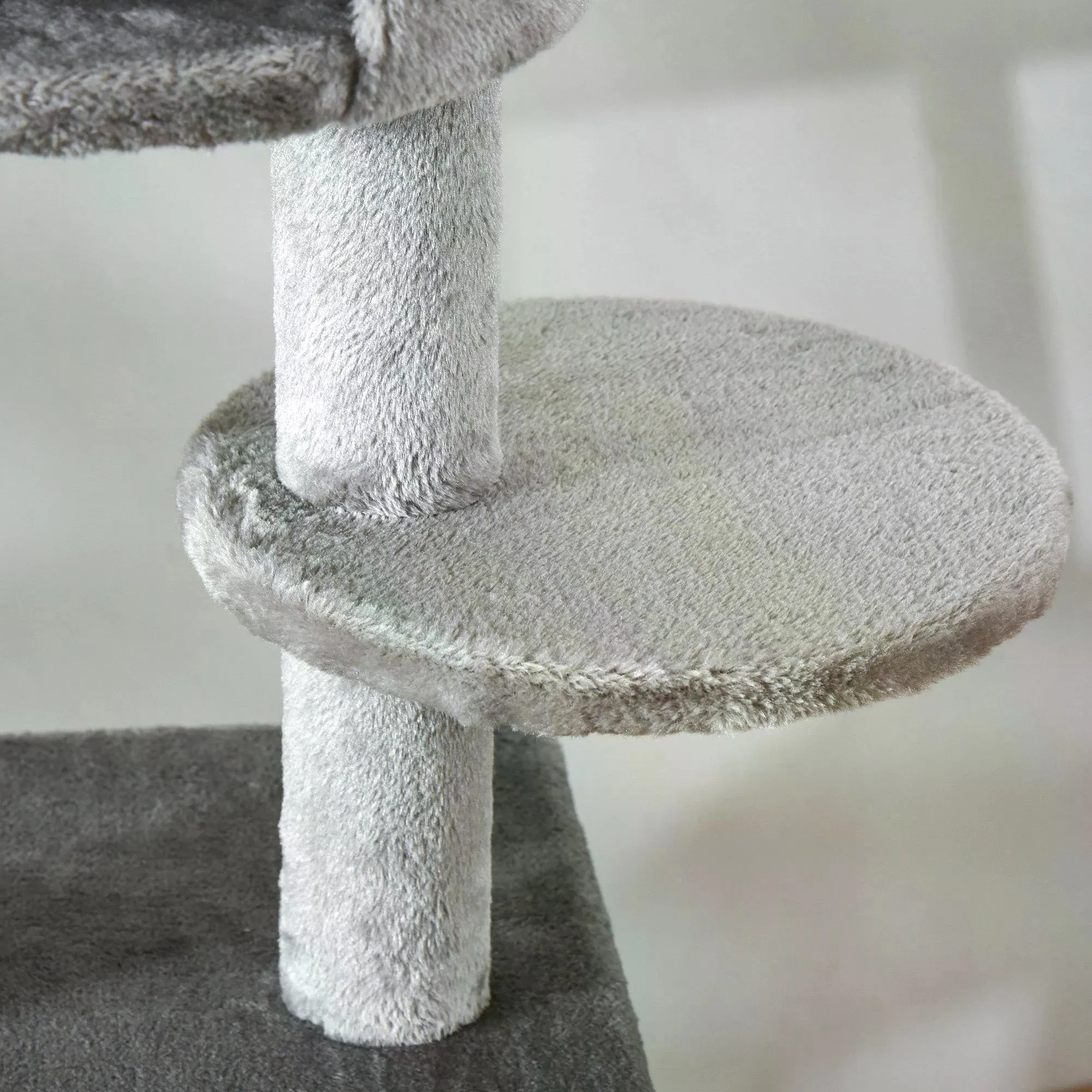 Adjustable Cat Climbing Toy Tree 255cm with Double Condo Grey