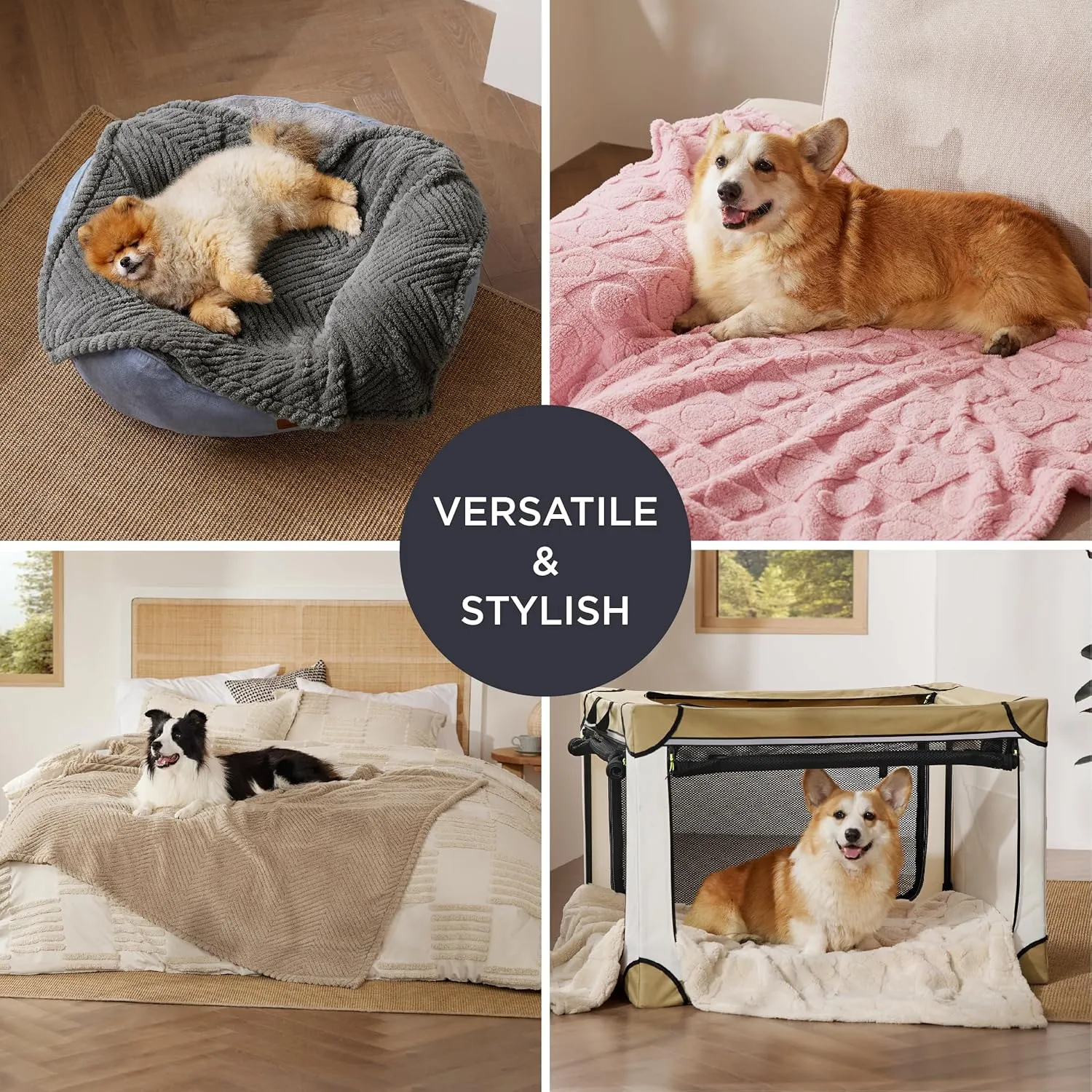 Bedsure Dog Blanket for Small Dogs Washable - Fluffy Fuzzy Puppy Cat Blanket with Premium 300GSM Coral Fleece Soft for Pet Kitten Doggy, Brown, 25x35IN