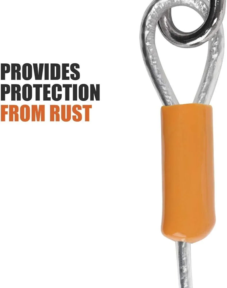 BV Dog Tie Out Cable 25 Feet - Heavy Duty Dog Lead up to 90 Pounds - Reflective & Rust-Free with Quick Release Swivel Clips & 360 Rotating Clasp - Tangle-Free Dogs Runner for Yard (Silver, Single)
