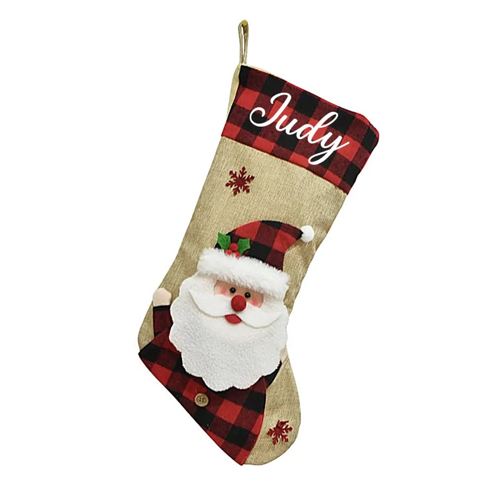 Christmas Stockings Personalized with Name, 18"  Burlap
