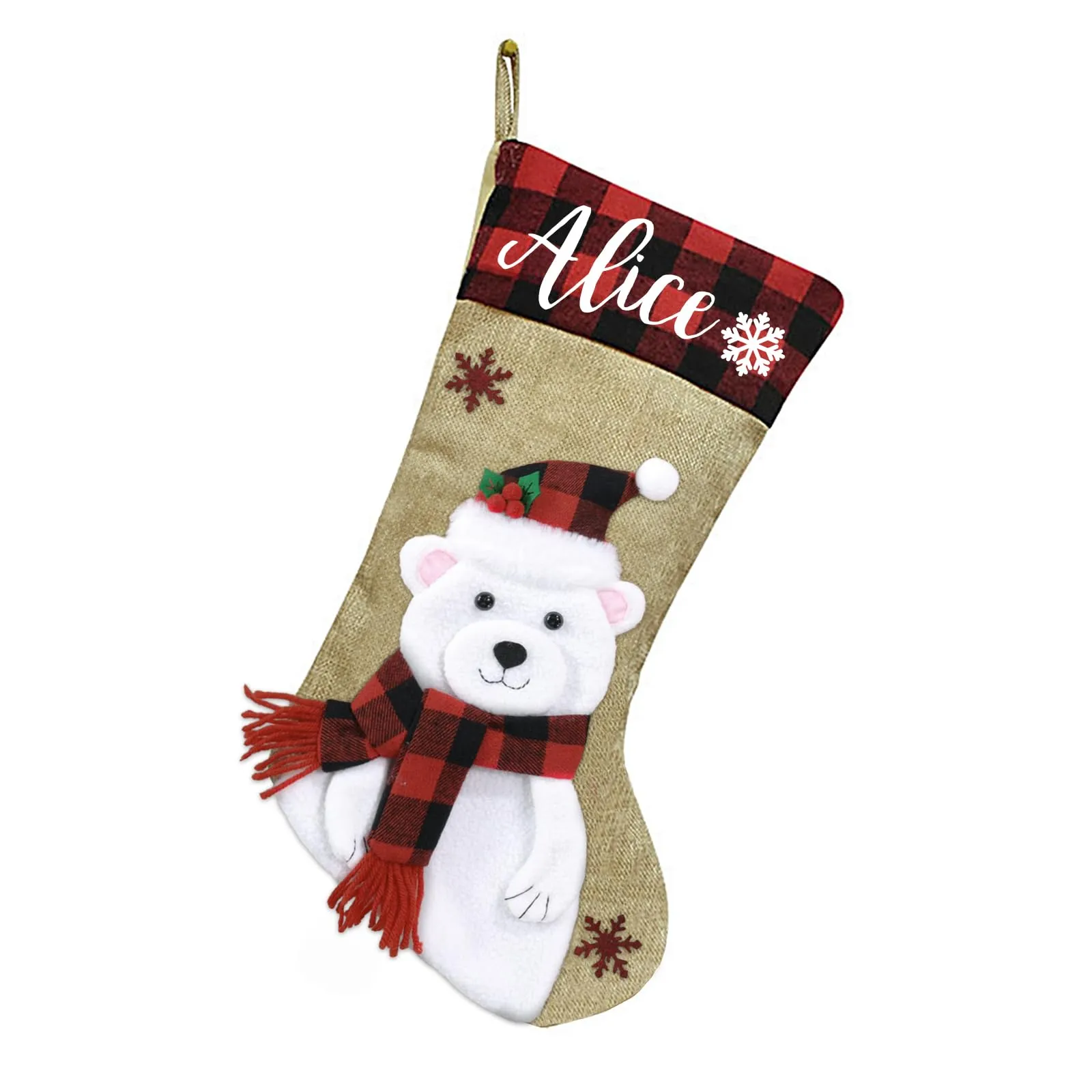 Christmas Stockings Personalized with Name, 18"  Burlap