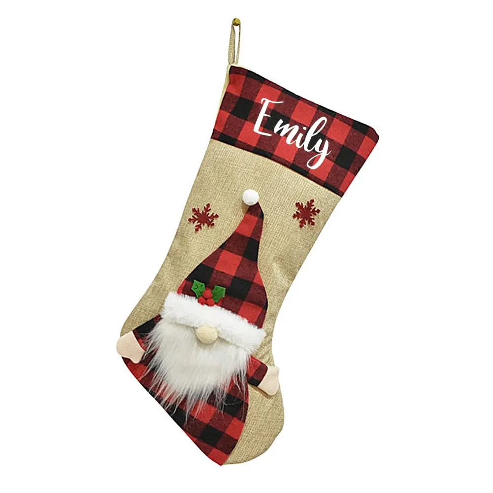 Christmas Stockings Personalized with Name, 18"  Burlap