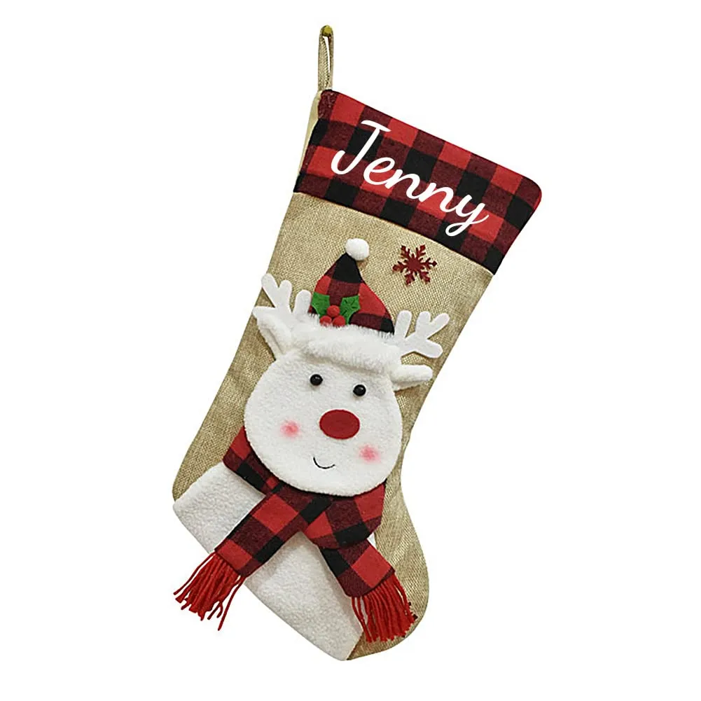 Christmas Stockings Personalized with Name, 18"  Burlap