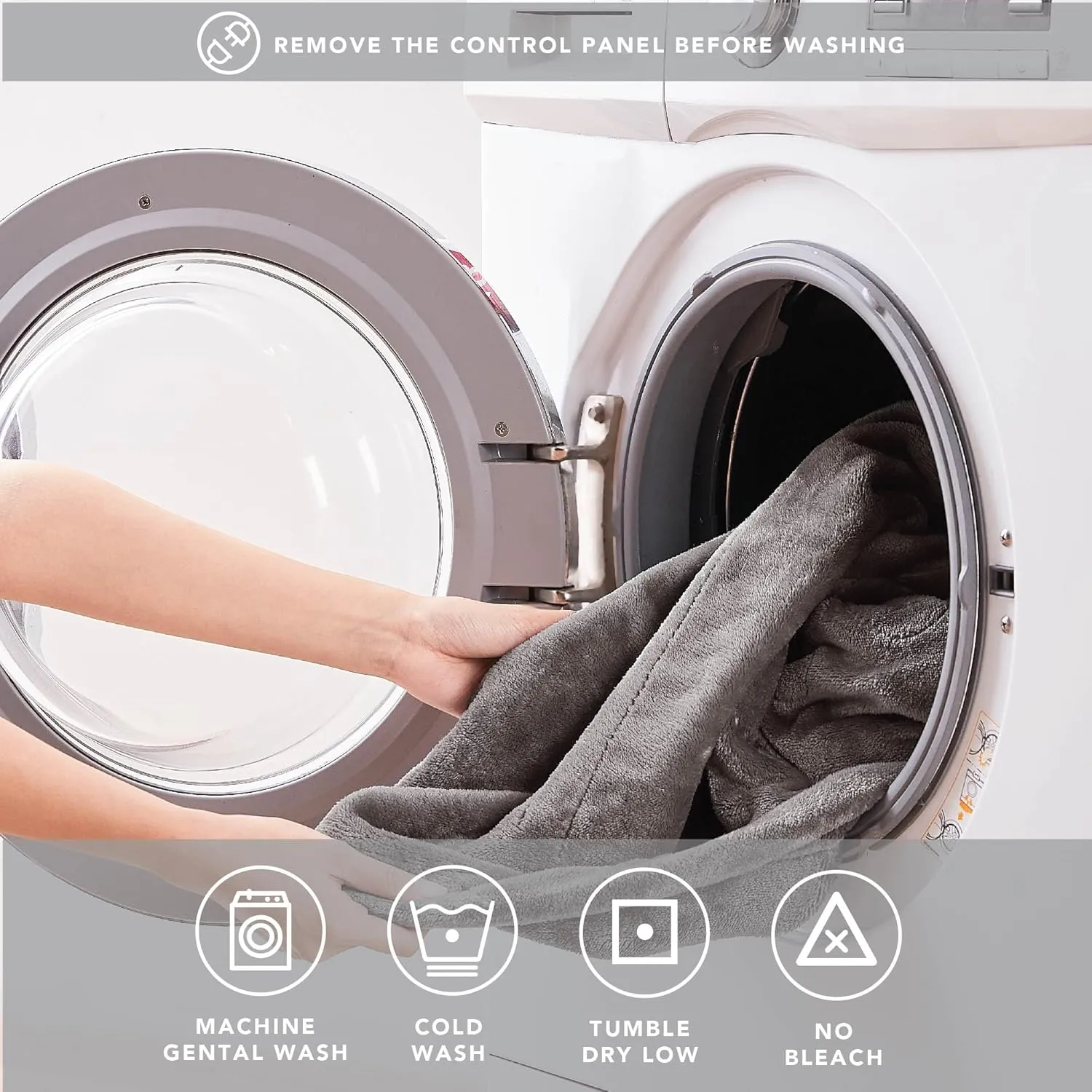 Degrees of Comfort Sherpa Plush Heated Blanket, Full Size Bed Electric Blankets with 6 Heat Settings Controller | 1-10 Hour Auto Shut Off |Washable, 72" X 84" Grey