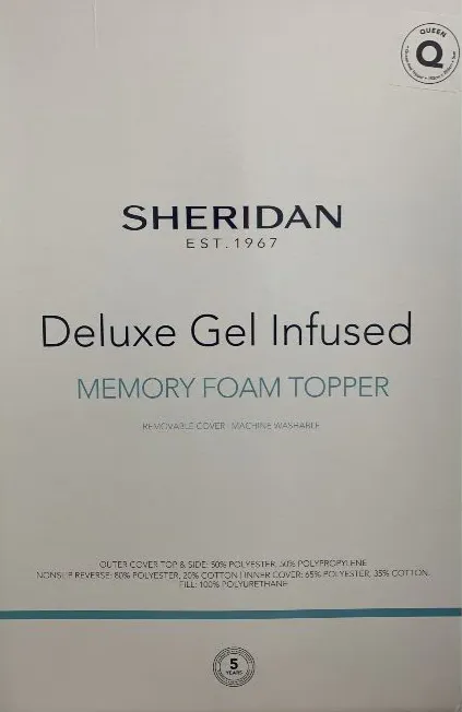 Deluxe Cooling Gel Infused Memory Foam Topper by Sheridan