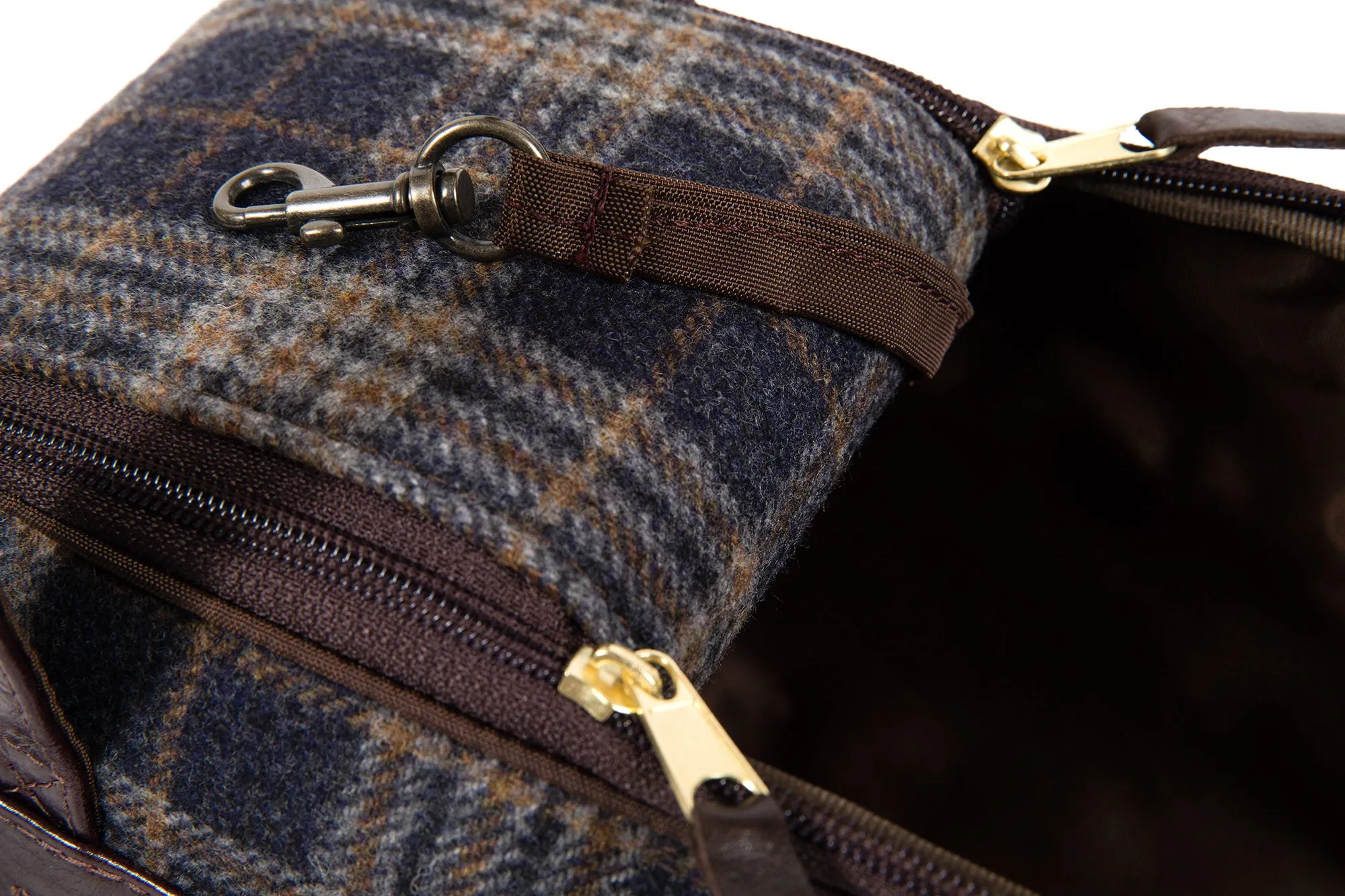 Dog Carrier - Winter - Gray & Navy Wool Plaid
