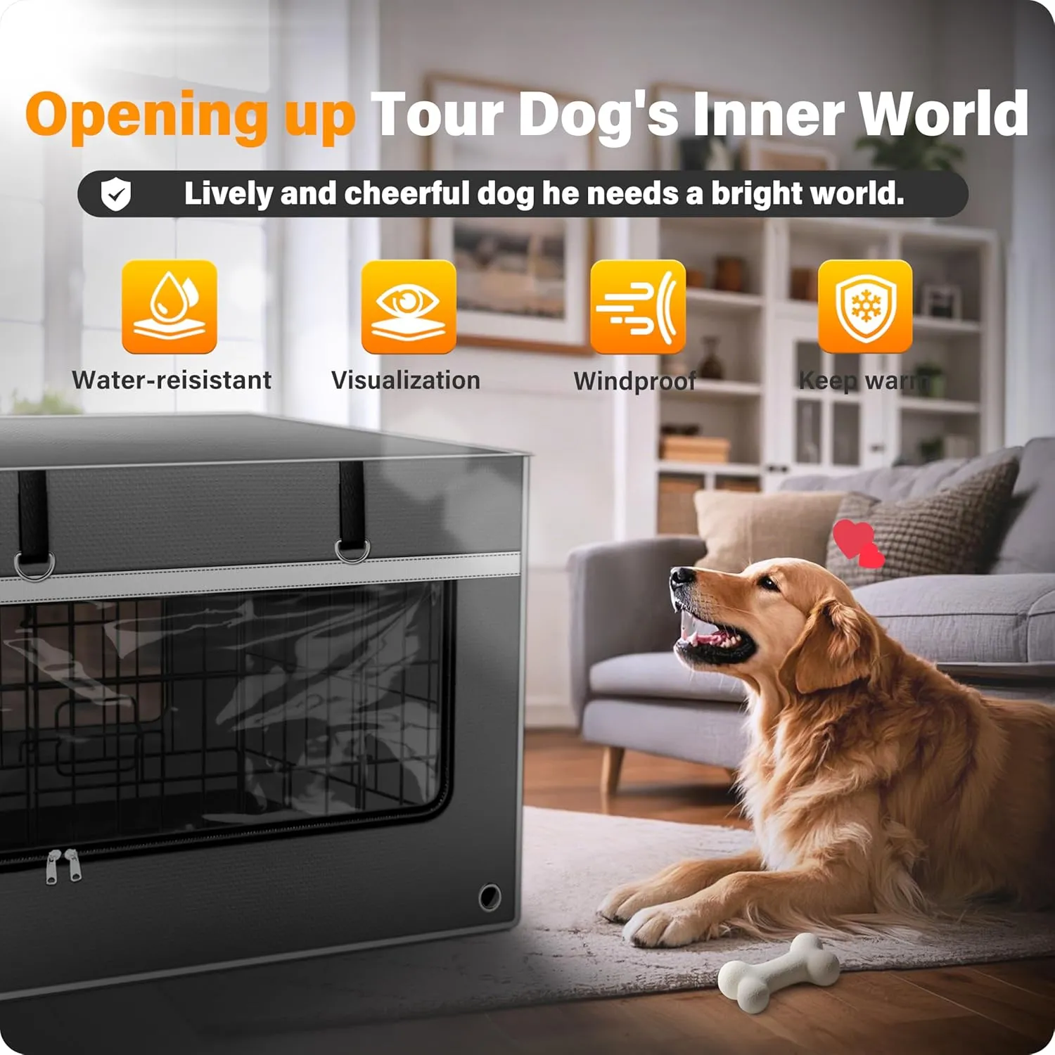 Dog Crate Cover 36 Inch [2025 Upgraded 1680D Fabric]  Heavy-Duty Insulated & Breathable Dog Kennel Cover, 36L23W25H Windproof & Light-Blocking, Gray(Cover Only)