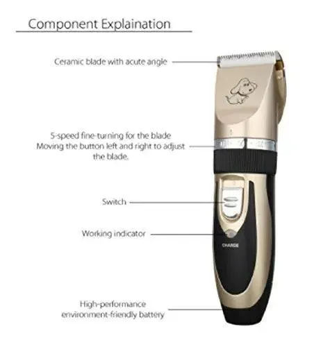 DOG HAIR TRIMMER Automatic Rechargeable Pet Hair Trimmer  For Dog