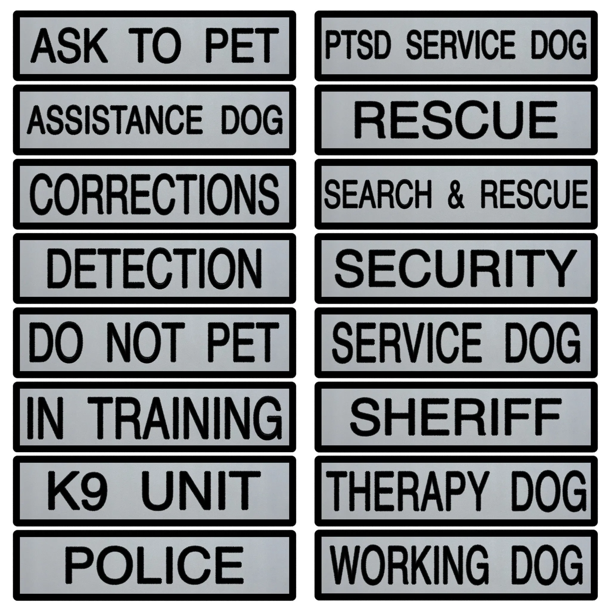 Embroidered Reflective ID Patch - 1.5" x 6"