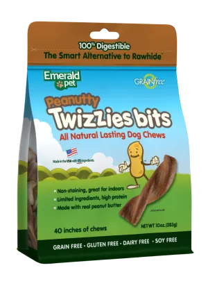 Emerald Pet Grain Free Peanutty Twizzies Bits Dog Treats