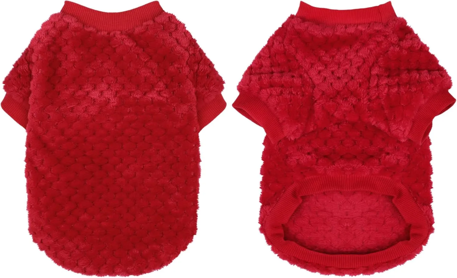 Fuzzy Pineapple Grid Dog Sweater - Ultra Soft & Warm Winter Pet Apparel, Fluffy Textured Knit for Small, Medium Dogs and Cats, Cozy Pullover Dog Coat for Cold Weather.Red XL