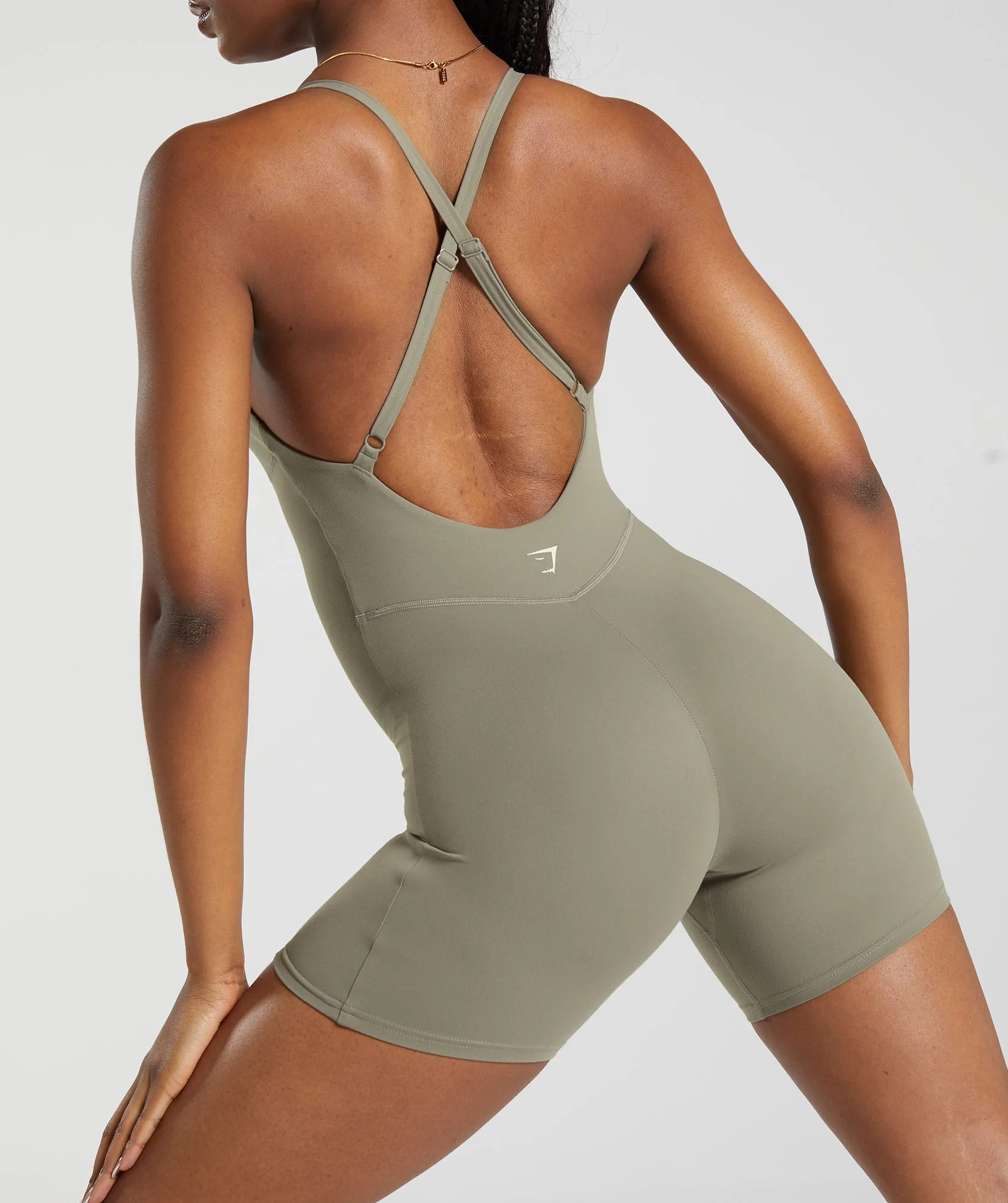 Gymshark Strappy All in One - Linen Brown