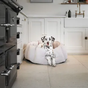 High Wall Bed With Removable Covers in Oyster Velvet by Lords & Labradors