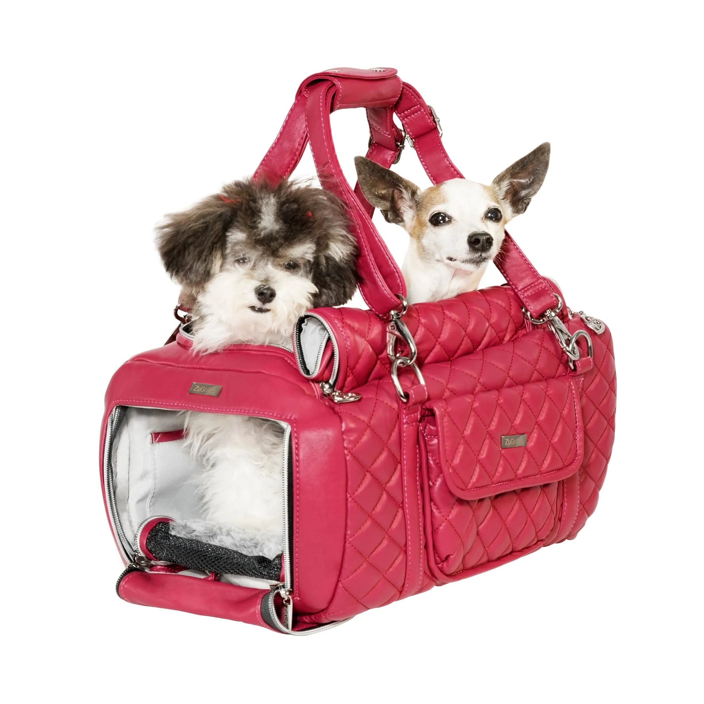 Jetsetter - Premium Car Seat & Airport Compliant Pet Carrier (Black, White, Grey & Pink)