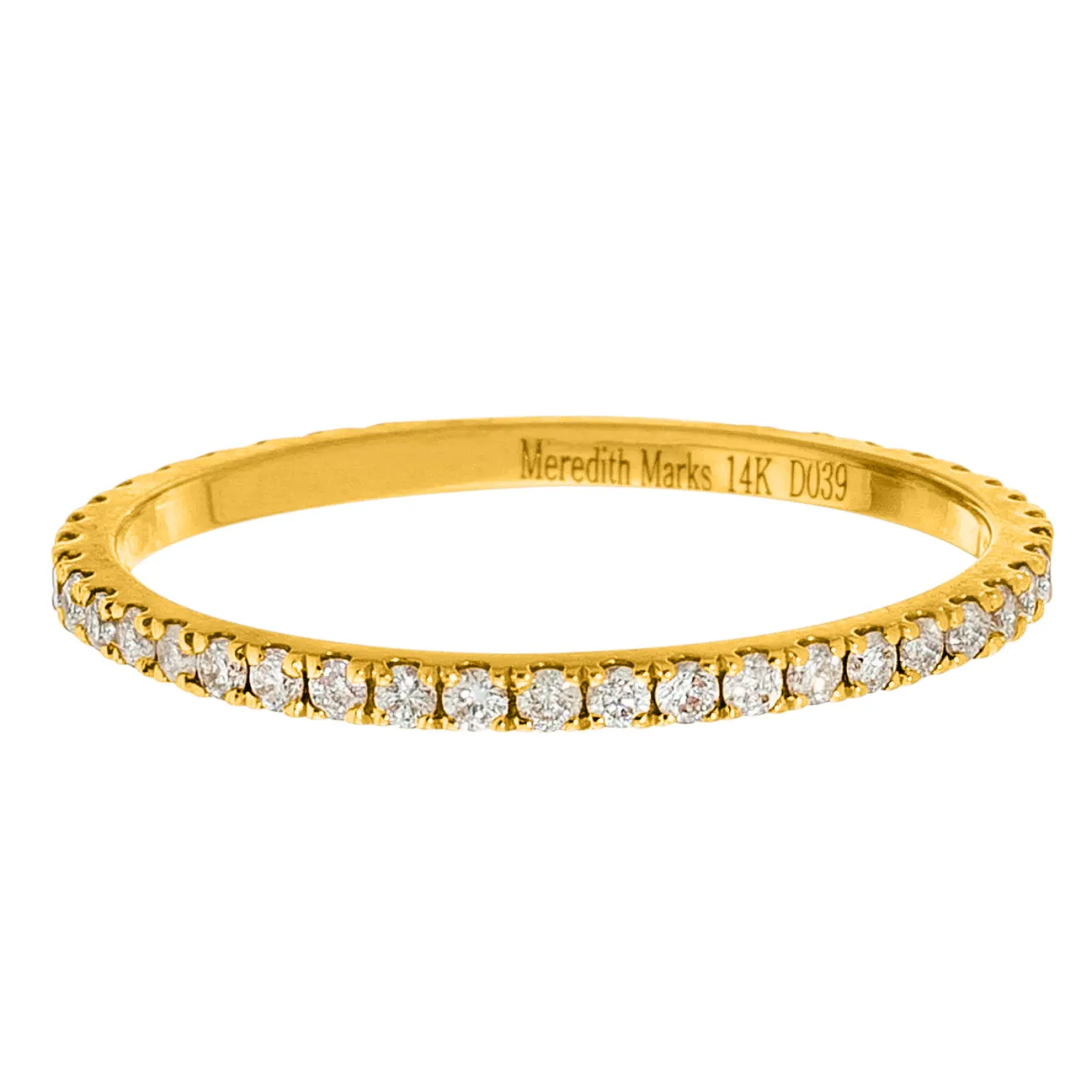 Josephine Band Yellow Gold White Diamond 1mm