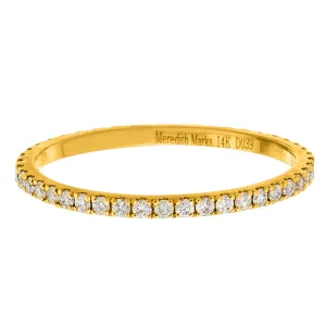 Josephine Band Yellow Gold White Diamond 1mm
