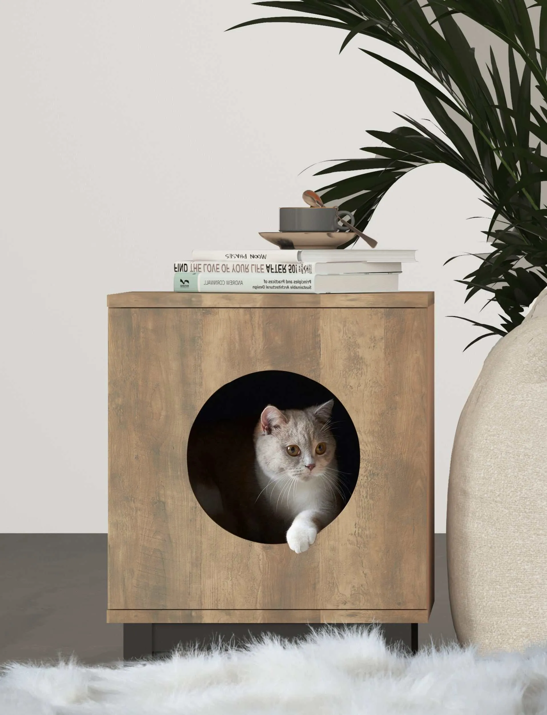 MerryLuk Bronx Buffet Sideboard Cabinet with Pet House Bedside Table Bundle