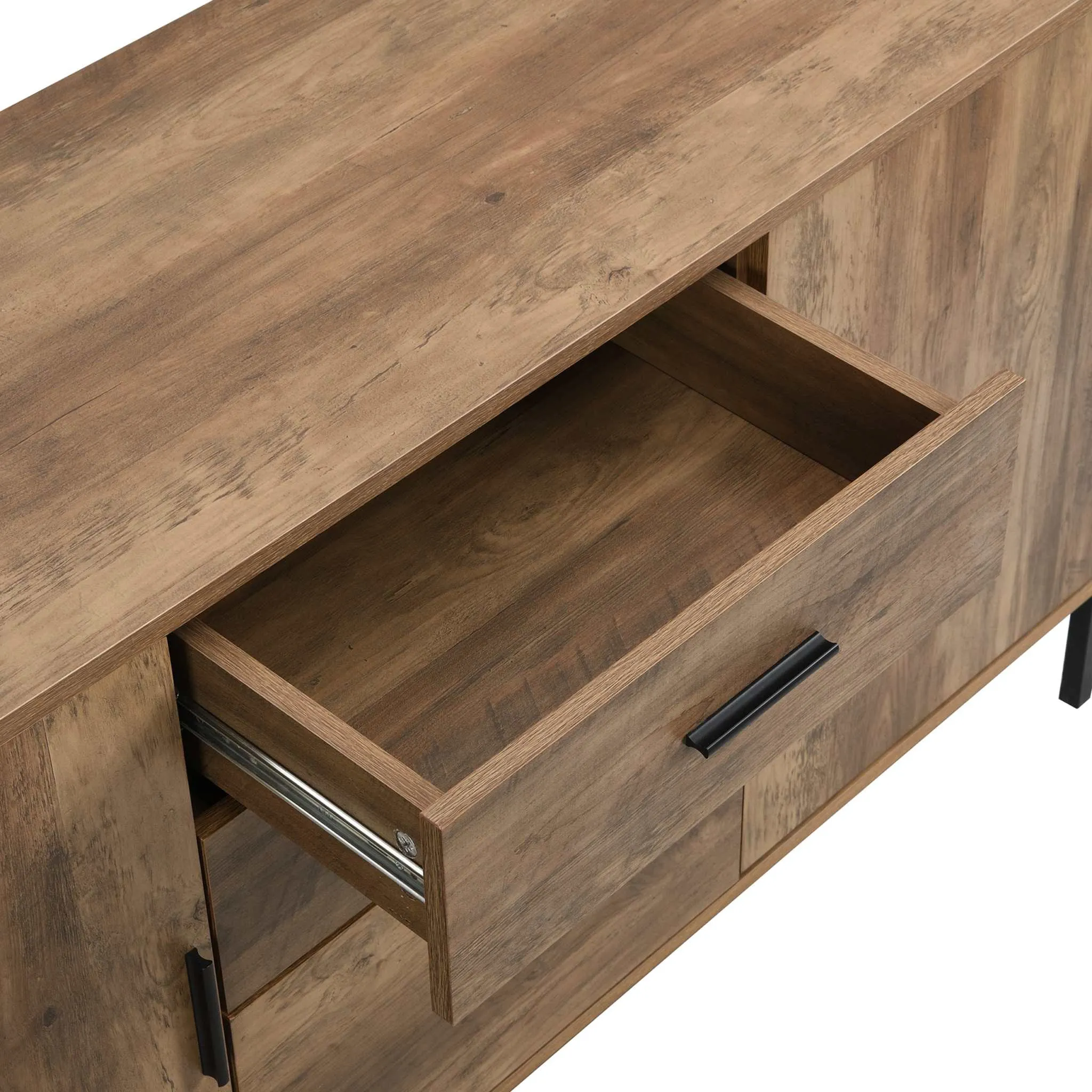 MerryLuk Bronx Buffet Sideboard Cabinet with Pet House Bedside Table Bundle