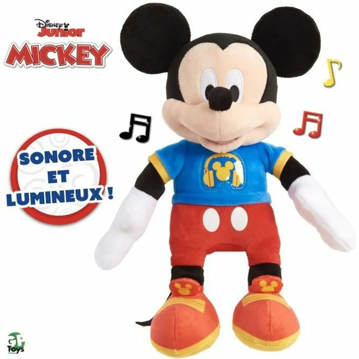 Musical Plush Toy Famosa MCC13 Mickey Mouse Lights with sound Polyester Plastic Multicolour (33 cm)