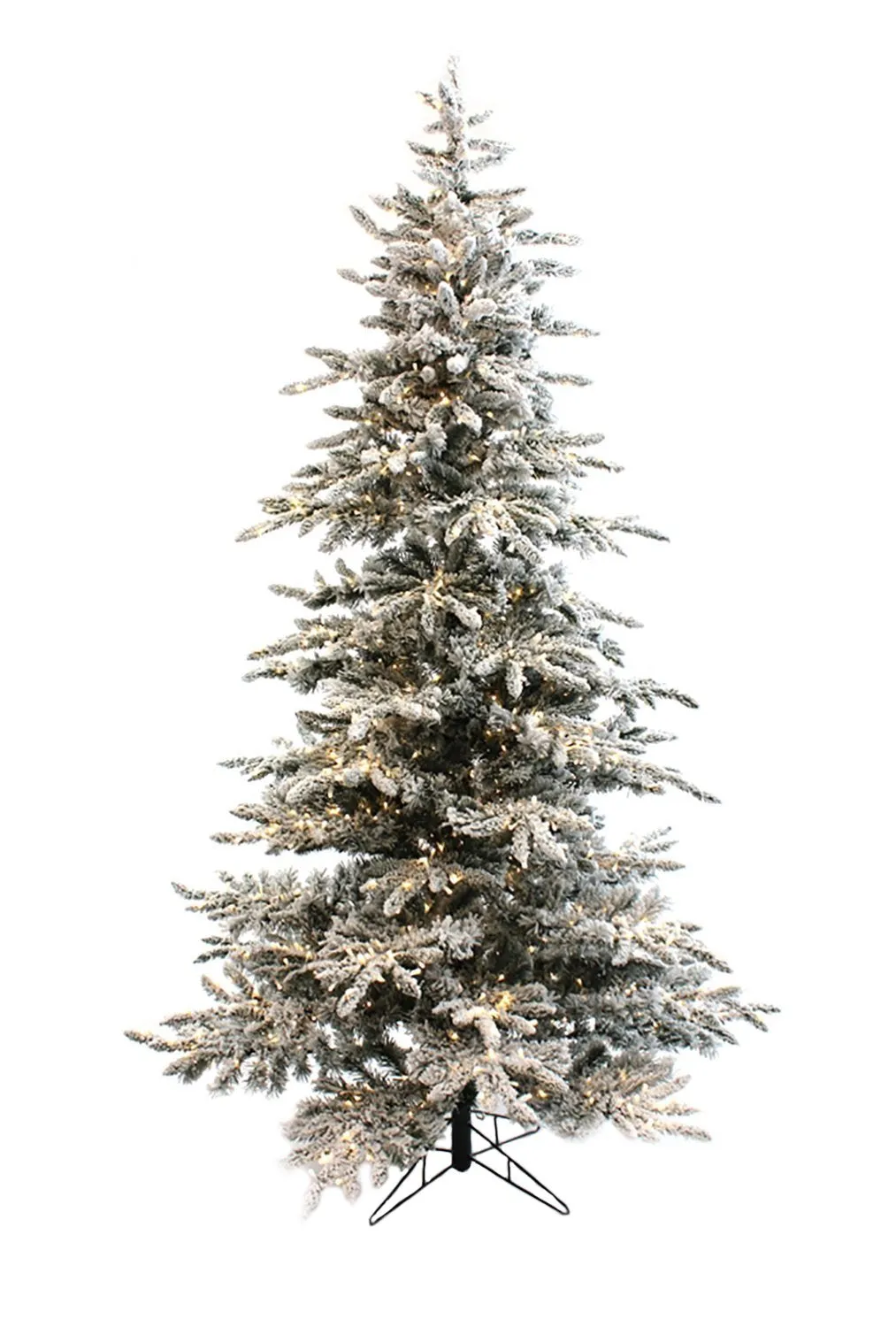 OPEN BOX 6.5' Prelit Slim Snow Flocked Christmas Tree with Warm White & Multicolor Lights