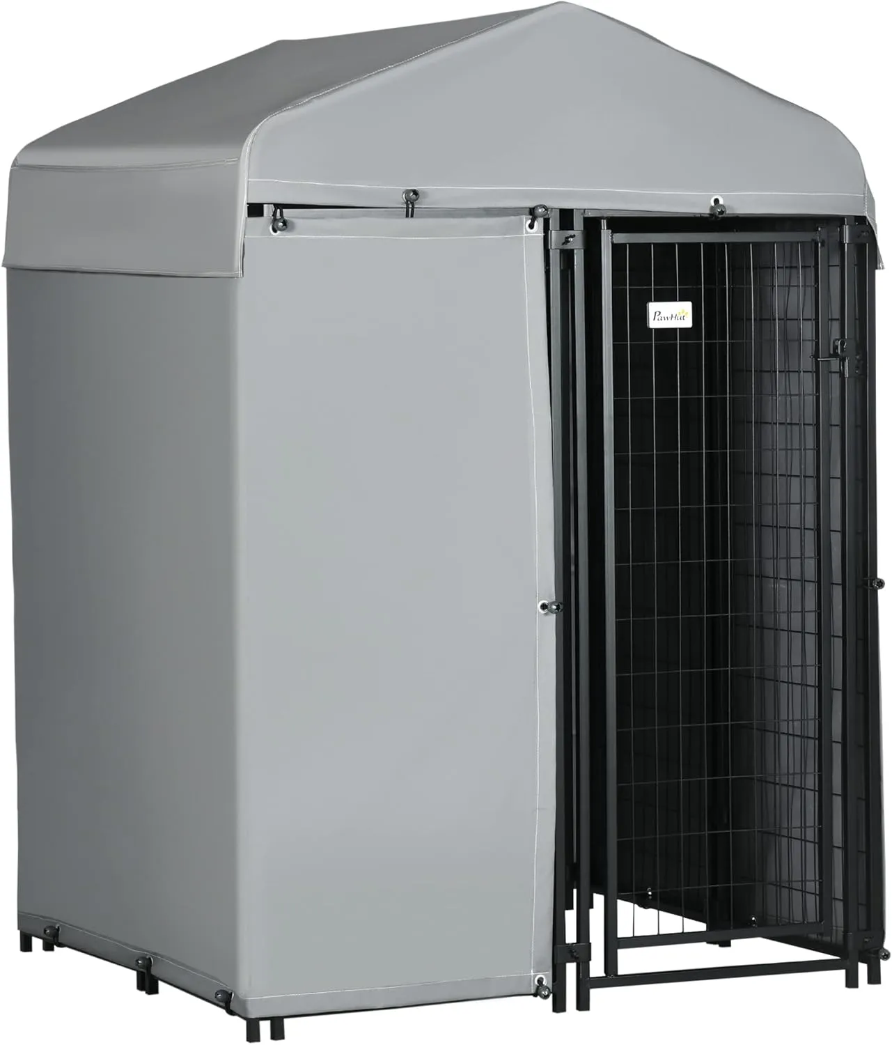 PawHut 4' x 4' x 6' Outdoor Dog Kennel with Waterproof Canopy, Removable Windproof Walls, Dog Run Exercise Pen for Small & Medium Dogs, Chickens, Ducks