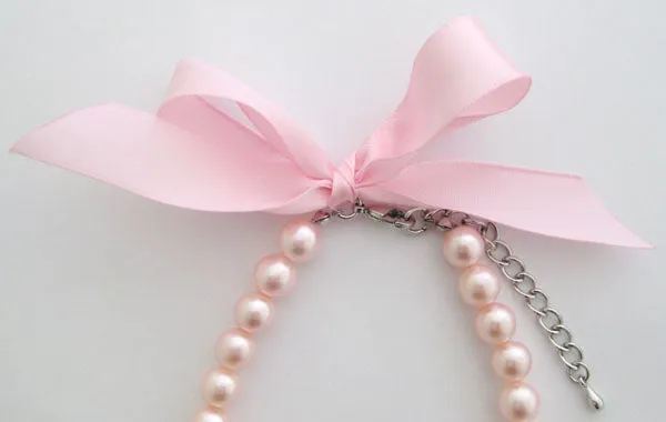 Pearl and Rhinestones with Flower Charm Pet Collar