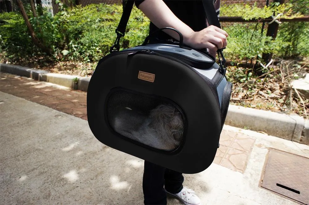 Pet Life ® 'Final Destination' Airline Approved 2-in-1 Tough-Shell Wheeled Collapsible Travel Fashion Pet Dog Carrier Crate