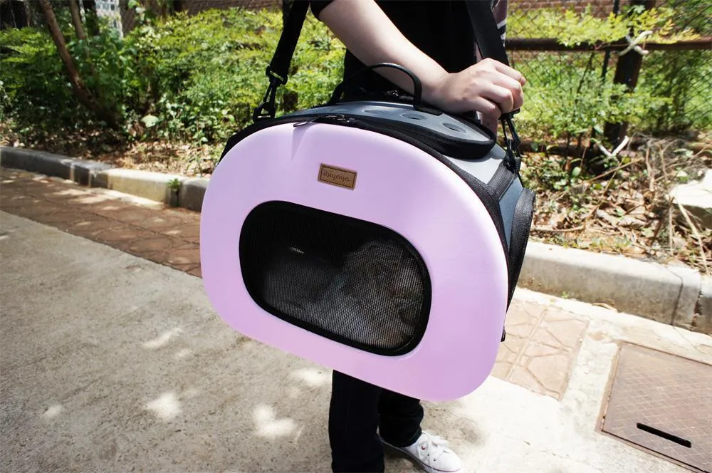 Pet Life ® 'Final Destination' Airline Approved 2-in-1 Tough-Shell Wheeled Collapsible Travel Fashion Pet Dog Carrier Crate