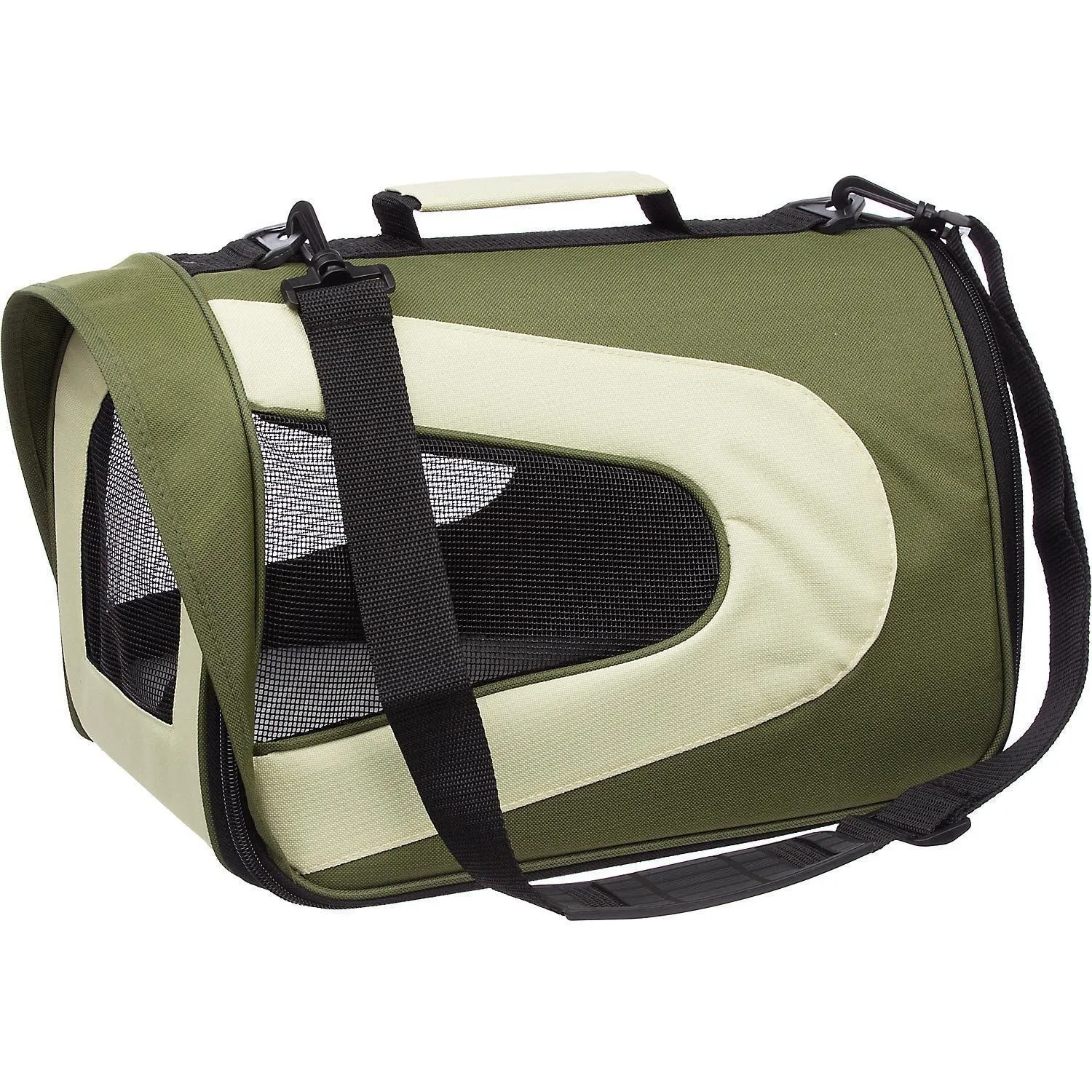 Pet Life ® Sporty Mesh Airline Approved Zippered Folding Collapsible Travel Pet Dog Carrier