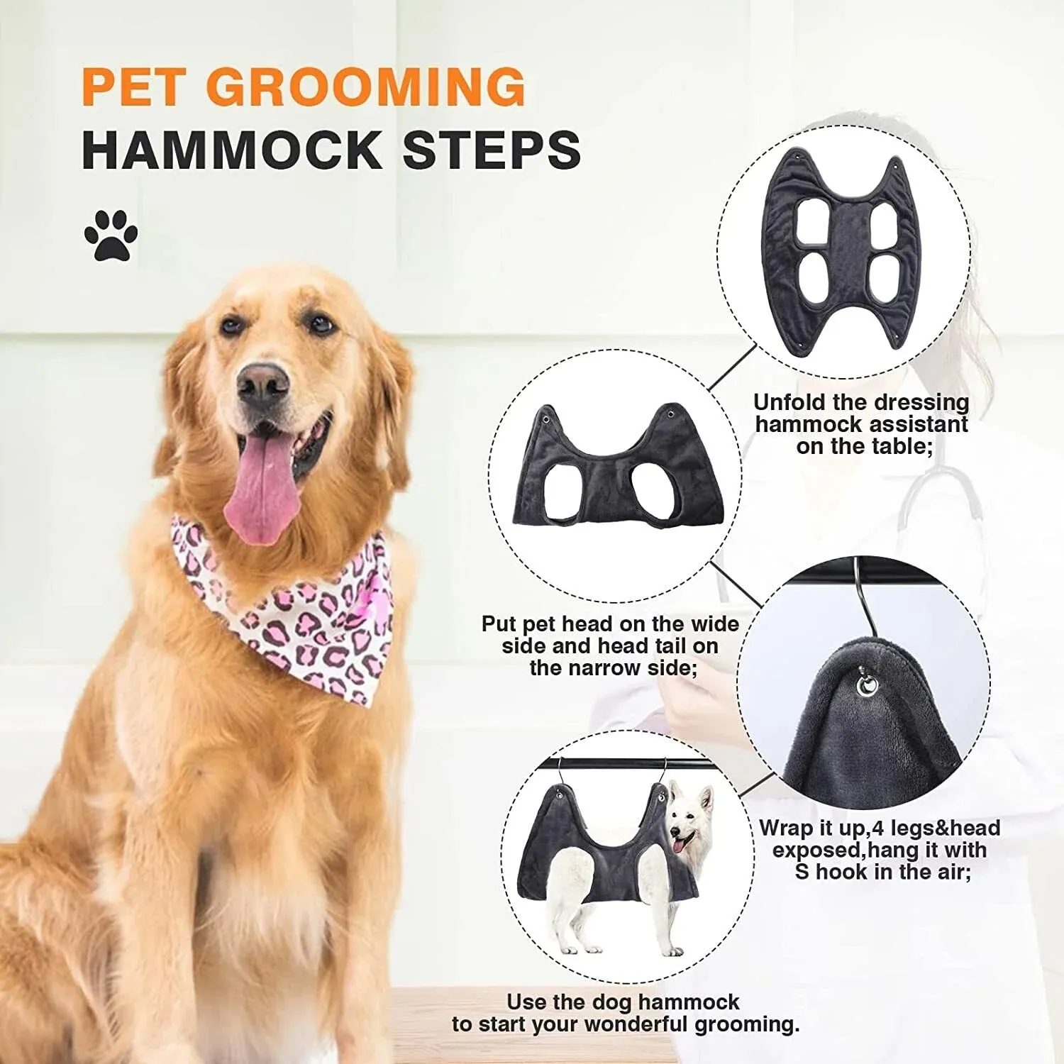 Portable Pet Grooming Hammock - Meet Pampered Paws! 🐾🛁