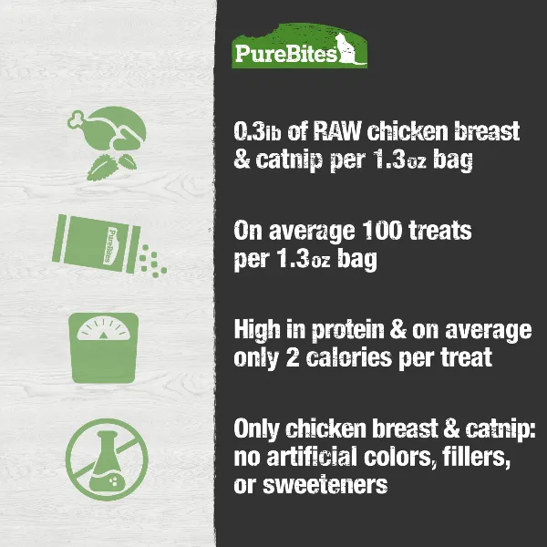 PureBites Freeze Dried Chicken Breast & Catnip Cat Treat, 37g