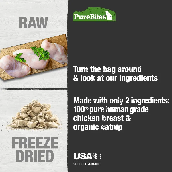 PureBites Freeze Dried Chicken Breast & Catnip Cat Treat, 37g