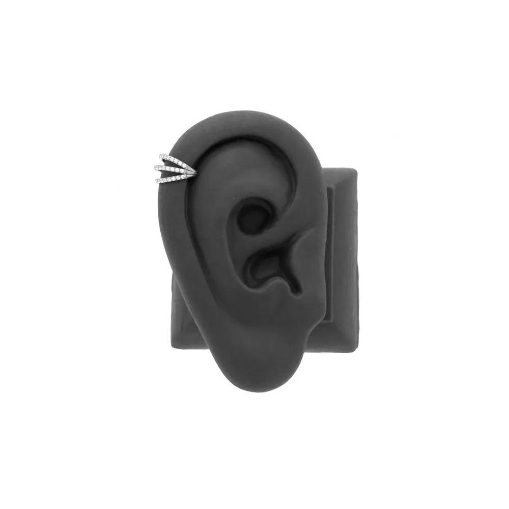 Tilum 16g Faux Triple Jeweled Hoop Titanium Clicker - Price Per 1