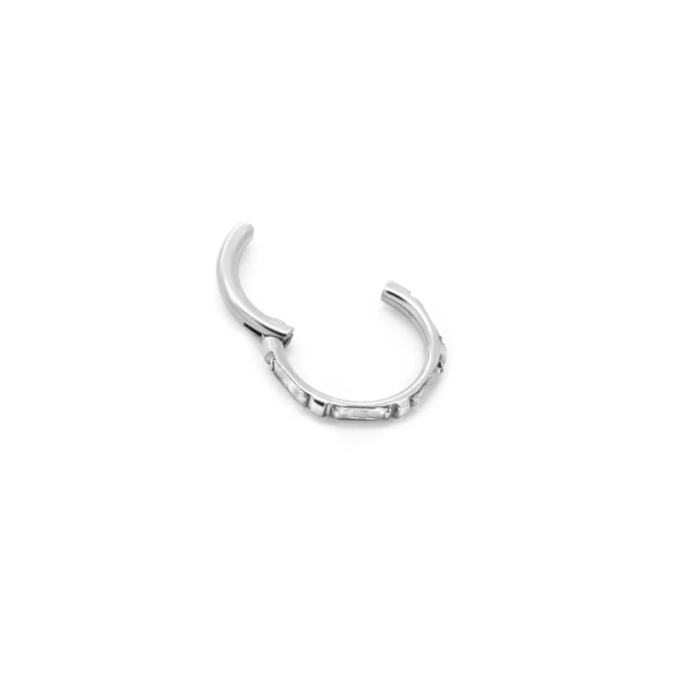 Tilum 16g Sideline Emerald-Cut Jewels Titanium Clicker - Price Per 1