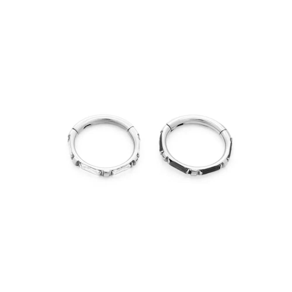 Tilum 16g Sideline Emerald-Cut Jewels Titanium Clicker - Price Per 1
