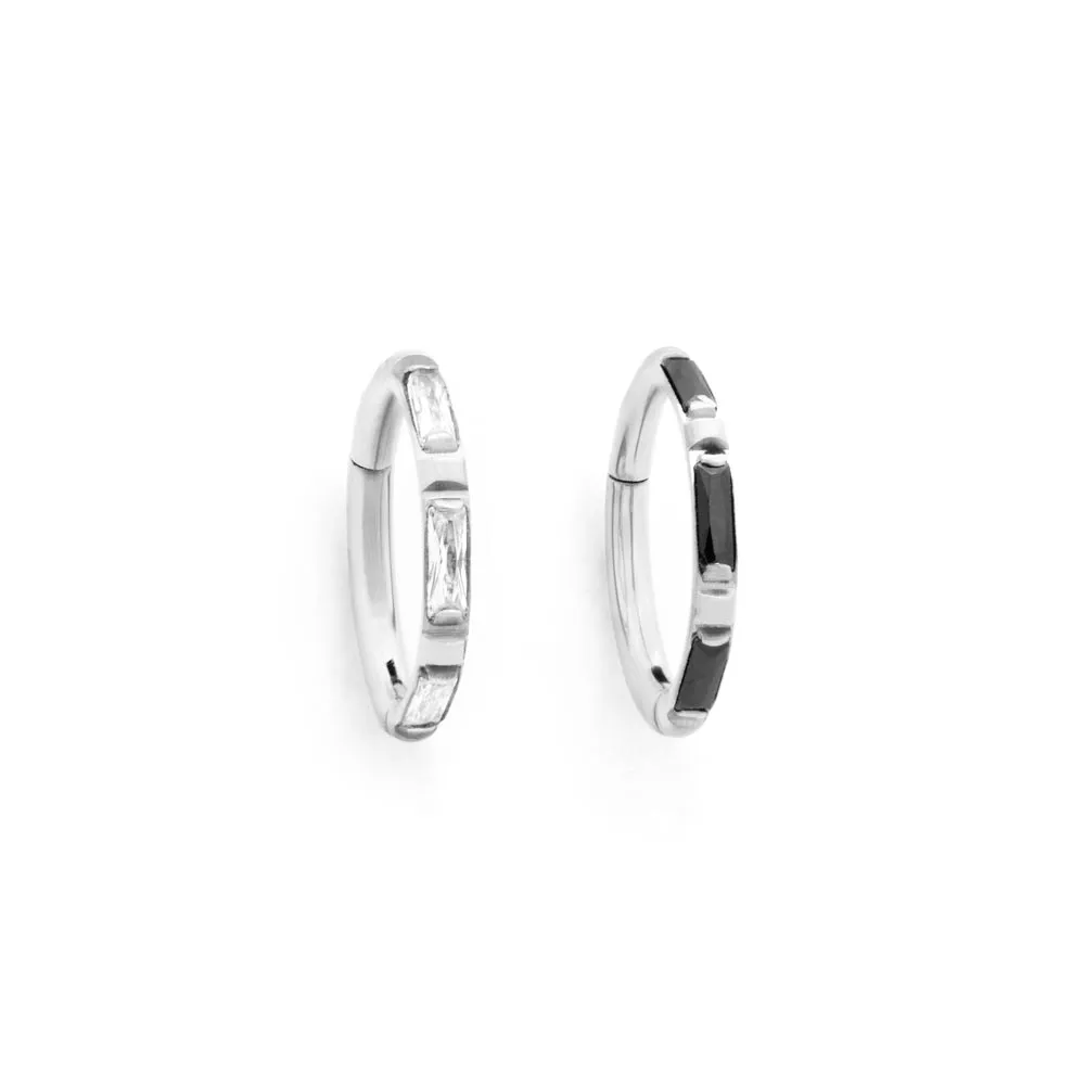Tilum 16g Sideline Emerald-Cut Jewels Titanium Clicker - Price Per 1