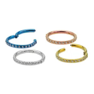 Tilum 18g Jeweled Curve Titanium Clicker - Price Per 1